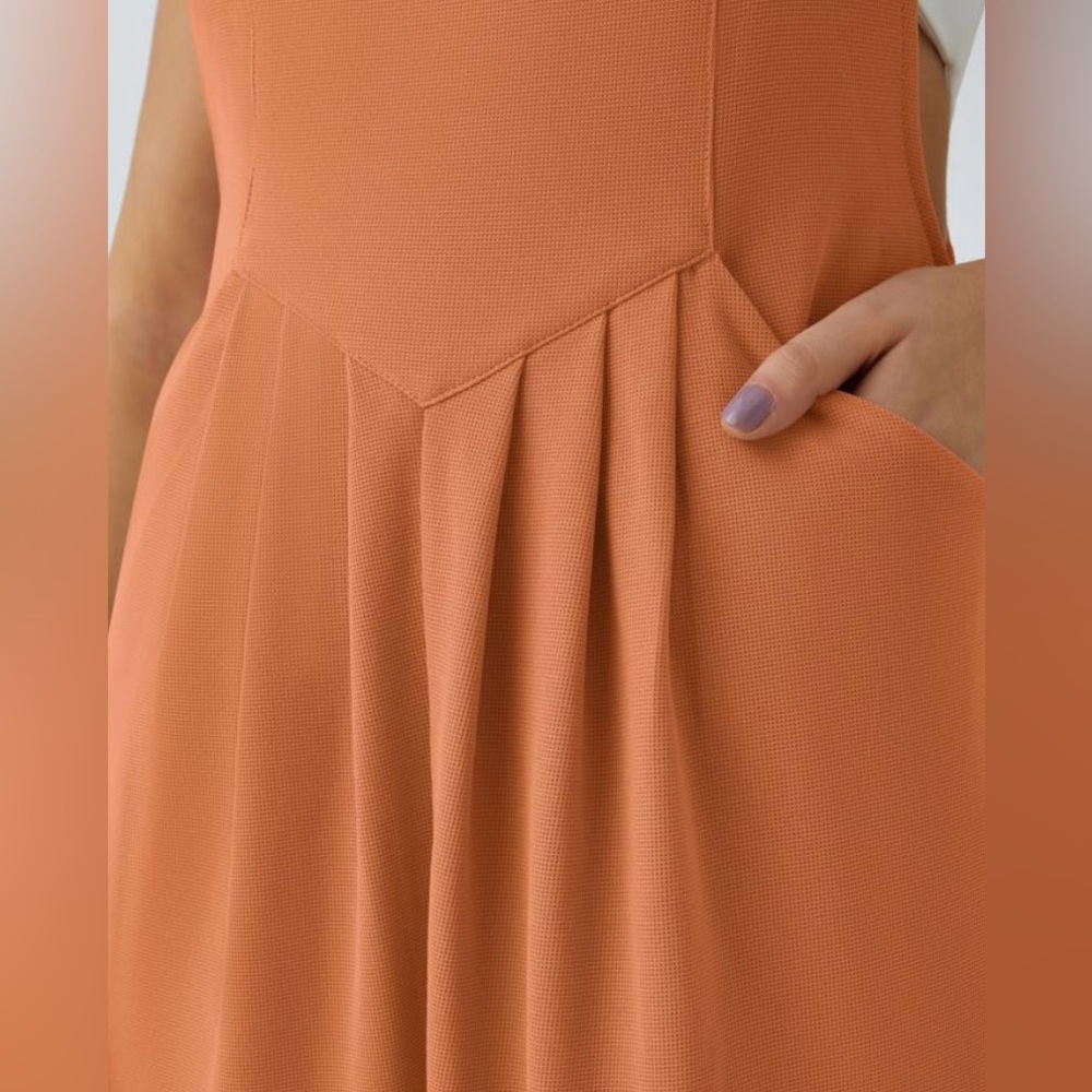 Halara Overalls Orange Cuffed Waffle Knit Jumpsuit Women's S , M - Picture 7 of 10
